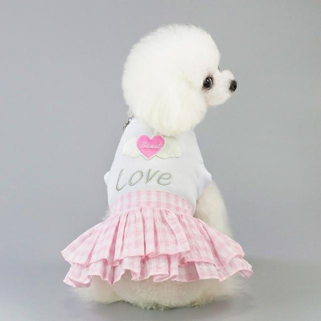 Dogs and Cats Boutique 2 pink love / S Love Embroidered Dog Dress