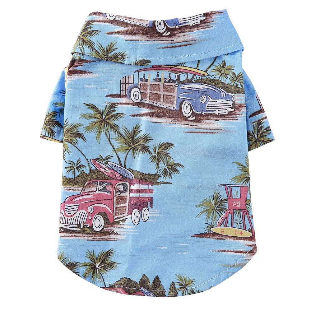 Dogs and Cats Boutique 3 Blue / S Hawaiian Print Beach Dog Shirt