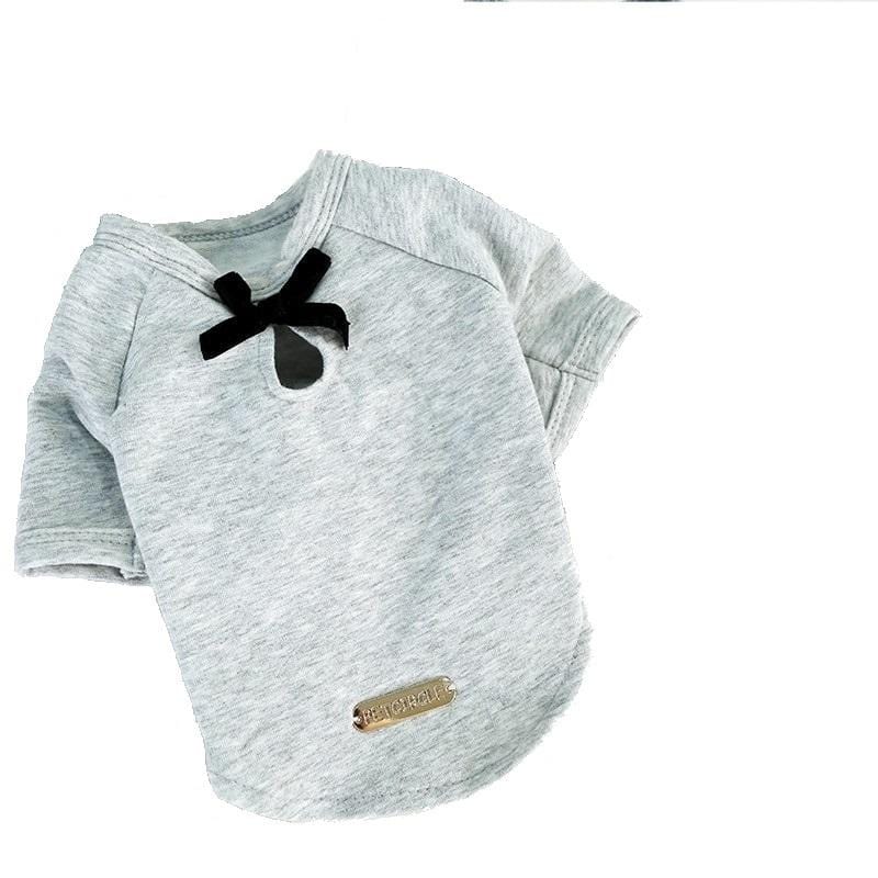 Dogs and Cats Boutique 3 Light Grey / XL Cute & Comfortable Bow Tie Pet T-shirt