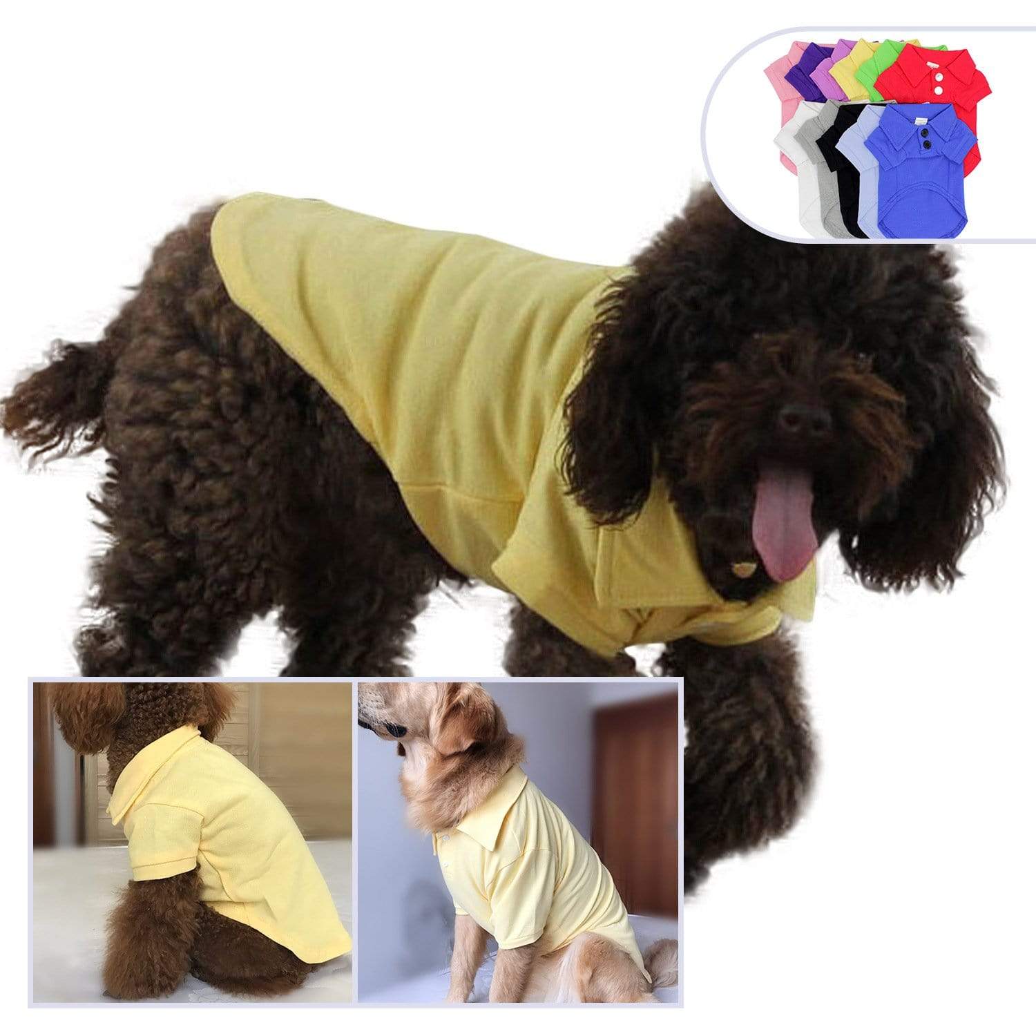 Dogs and Cats Boutique 3 Yellow / L Casual Dog Polo Shirt