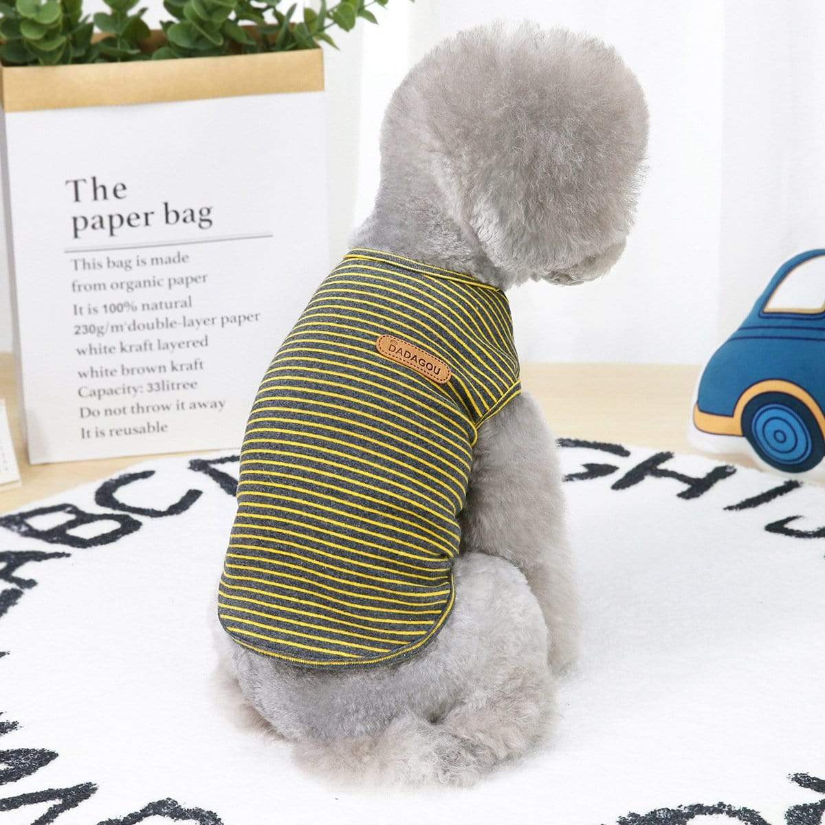 Dogs and Cats Boutique 3 Yellow / S Thin Trend Striped Dog Top