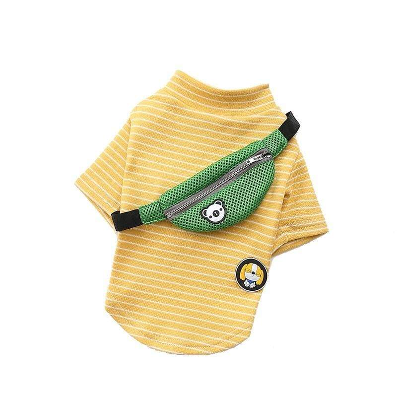 Dogs and Cats Boutique 3 Yellow / XL Fanny Pack Striped Dog T-Shirt