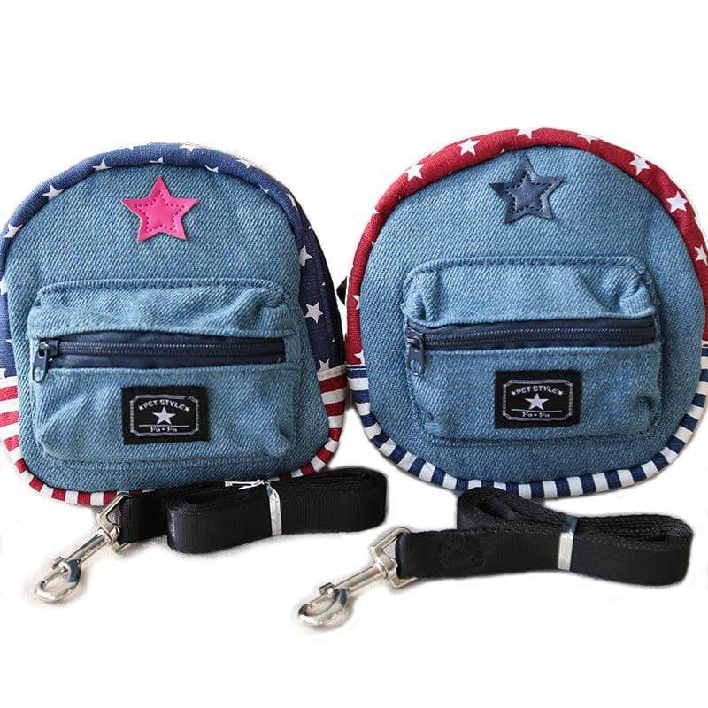 Dogs and Cats Boutique 3a Star Denim Pet Schoolbag