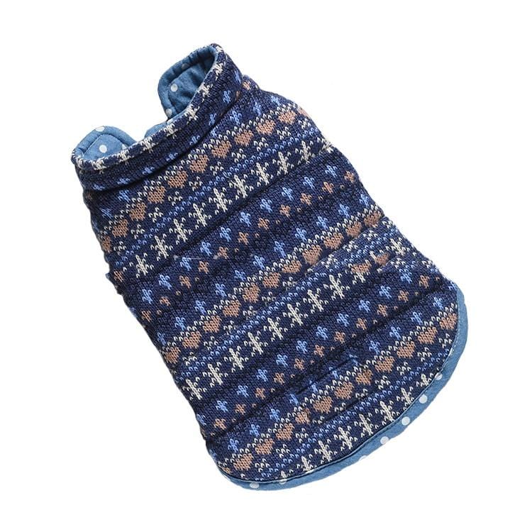 Dogs and Cats Boutique 5 Blue / XS Double-Sided Casual Polka-dot Knitted Dog Vest