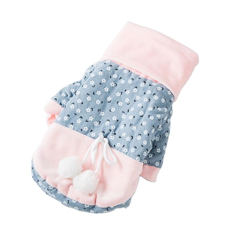 Dogs and Cats Boutique 5 Blue / XS Floral High Neck Dog Coat