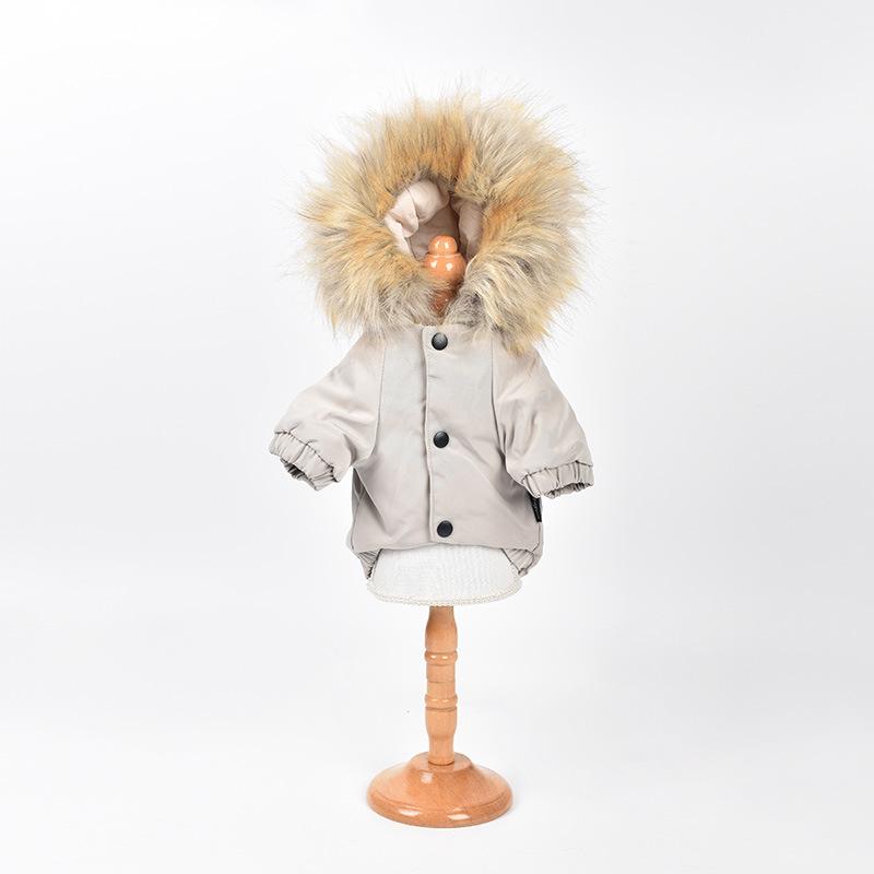 Dogs and Cats Boutique 5 Khaki / M Fur Hooded Mink Coat