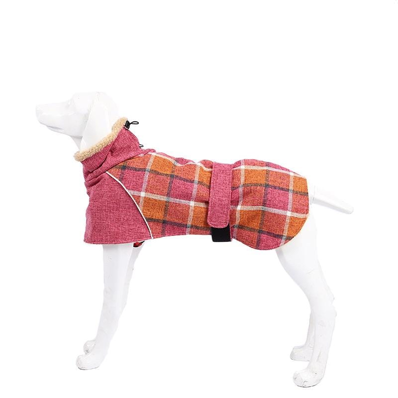 Dogs and Cats Boutique 5 Rose Red / L Wool Plaid Dog Coat
