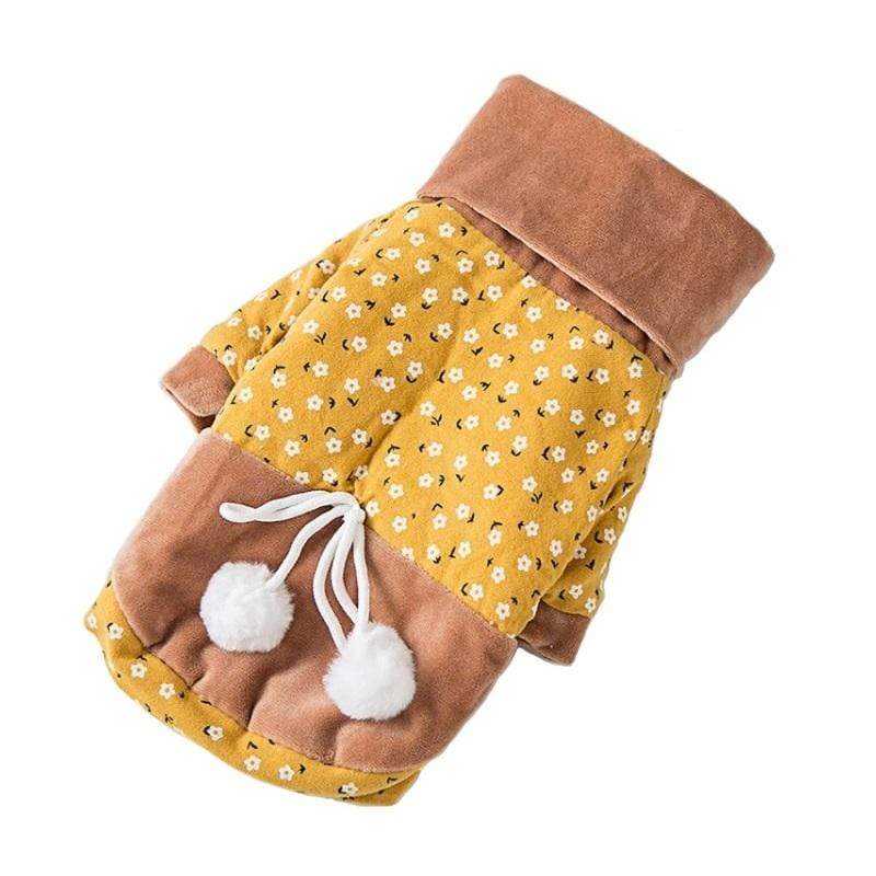 Dogs and Cats Boutique 5 Yellow / XS Floral High Neck Dog Coat