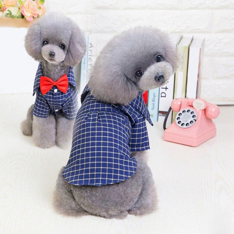 Dogs and Cats Boutique 6 Small grid / XXL Bow Neckline Plaid Dog Shirt
