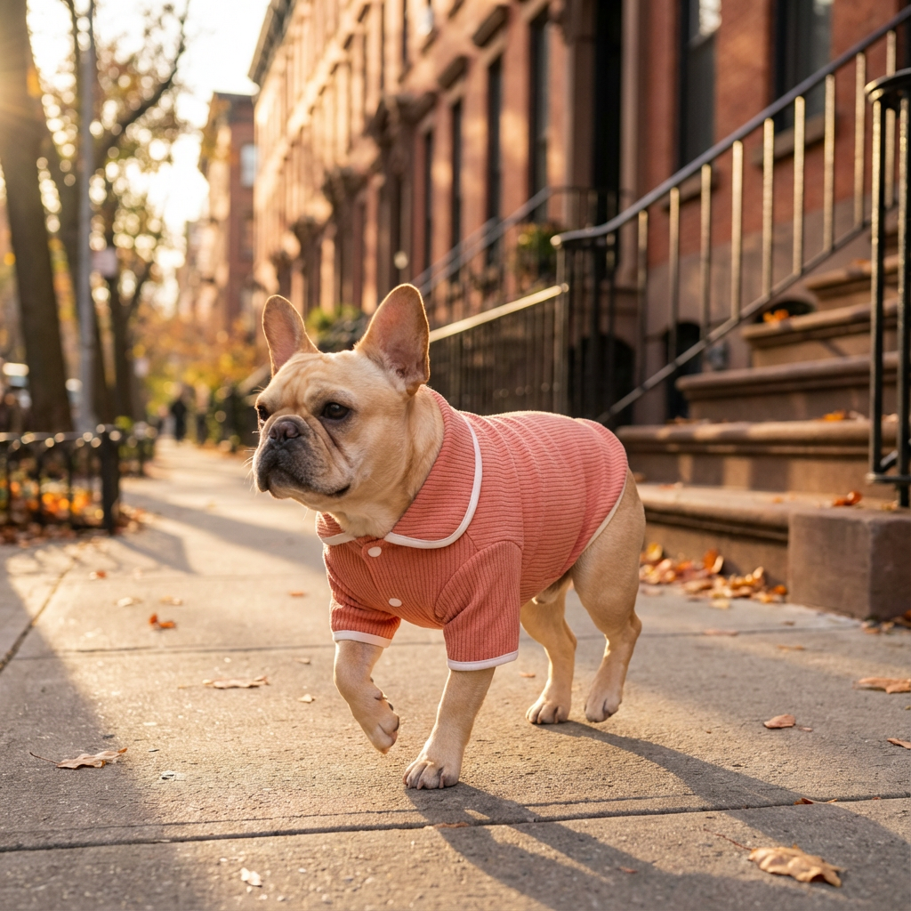 Lapel Collar Knit Dog Sweater