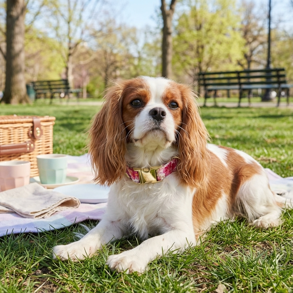 Bold Bloom Floral Metal Dog Collar