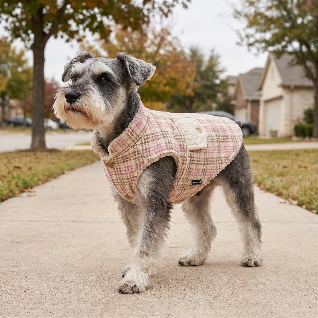 Plaid Velvet Warm Padded Dog Vest