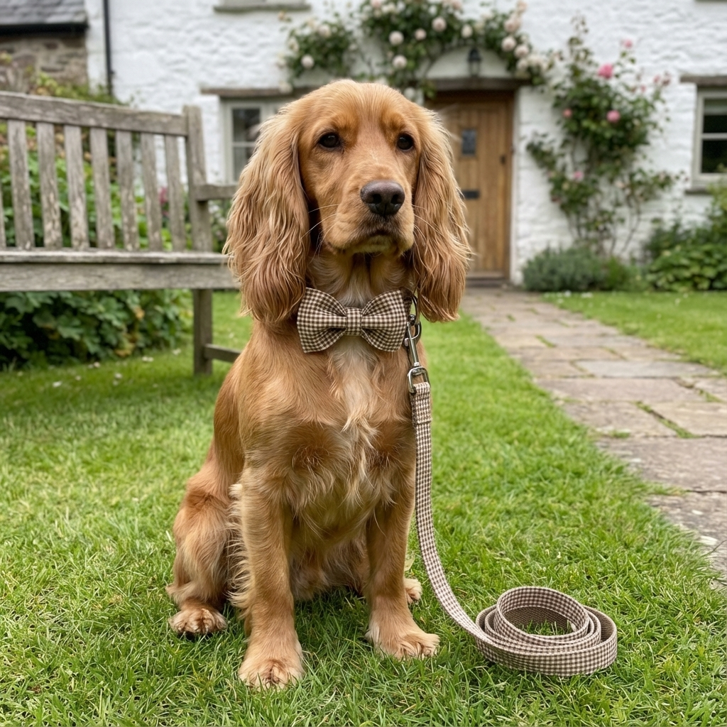 Plaid Elegance Dog Collar & Leash Set