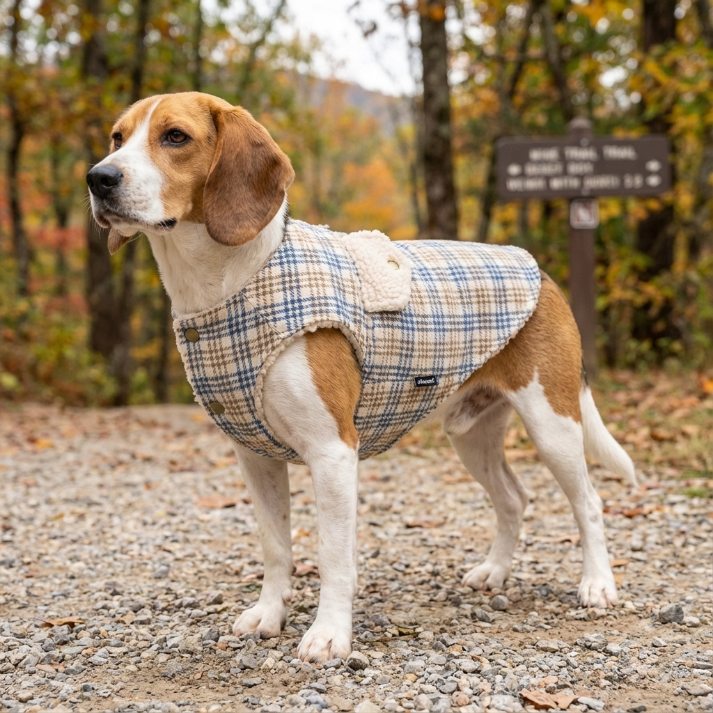 Plaid Velvet Warm Padded Dog Vest