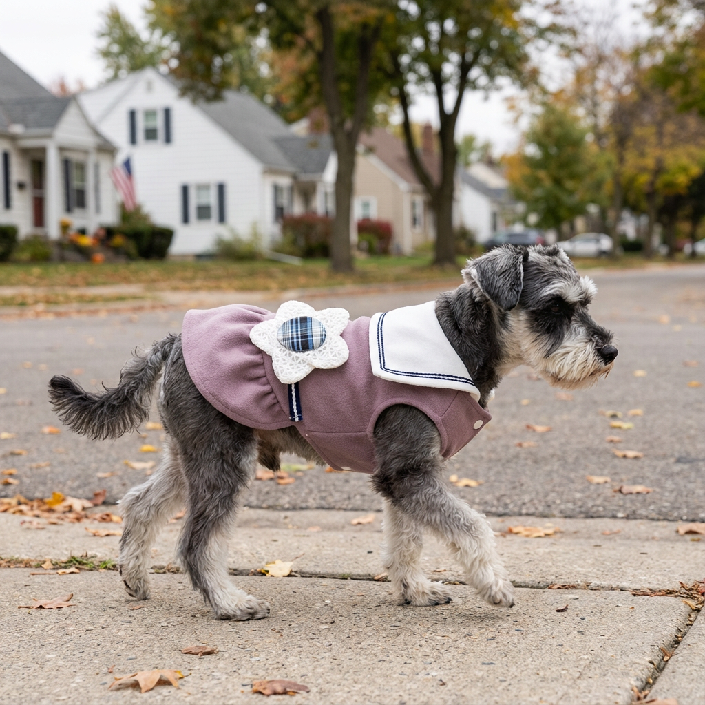 Big Flower Lapel Dog Dress