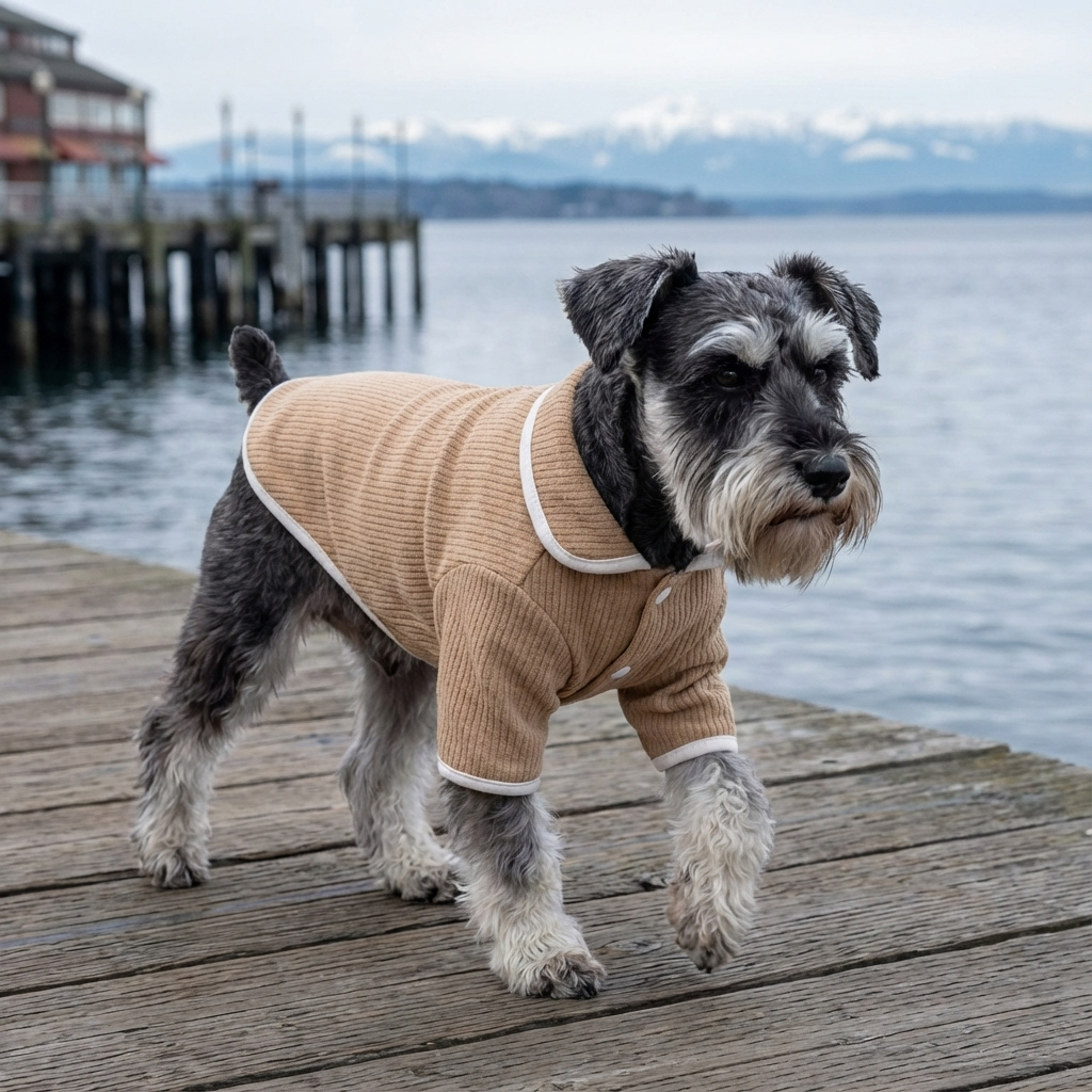 Lapel Collar Knit Dog Sweater