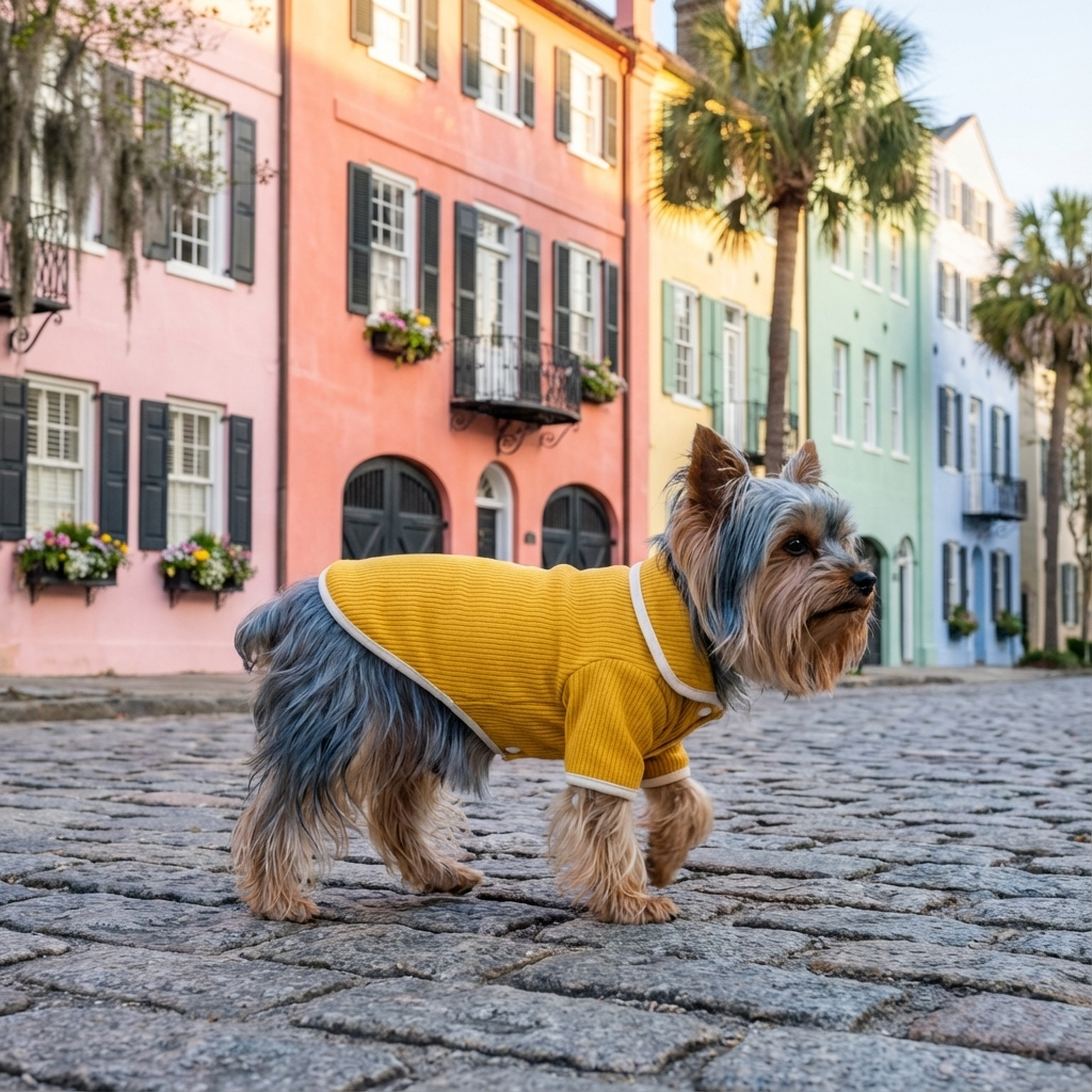 Lapel Collar Knit Dog Sweater