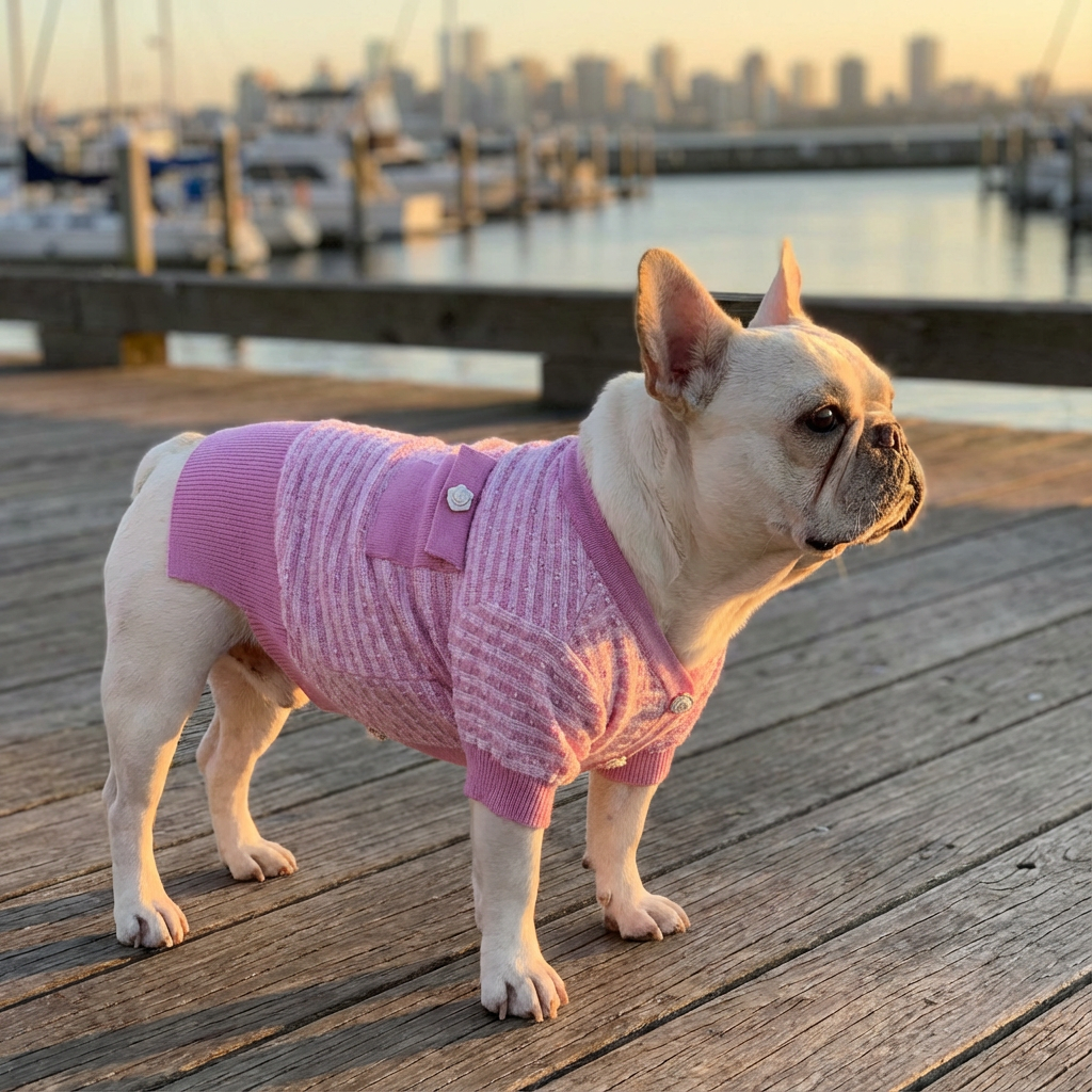 Cozy Frenchie Knit Fall Winter Dog Sweater
