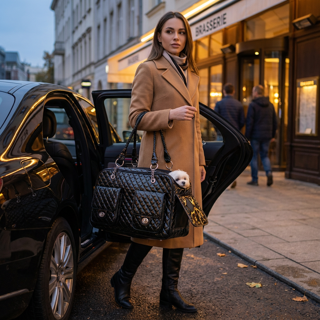 Sleek Leather Pet Carrier