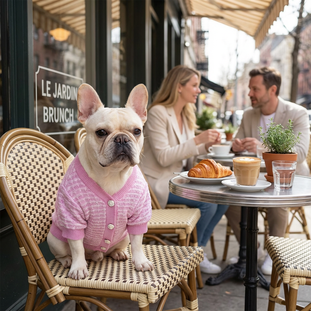 Cozy Frenchie Knit Fall Winter Dog Sweater
