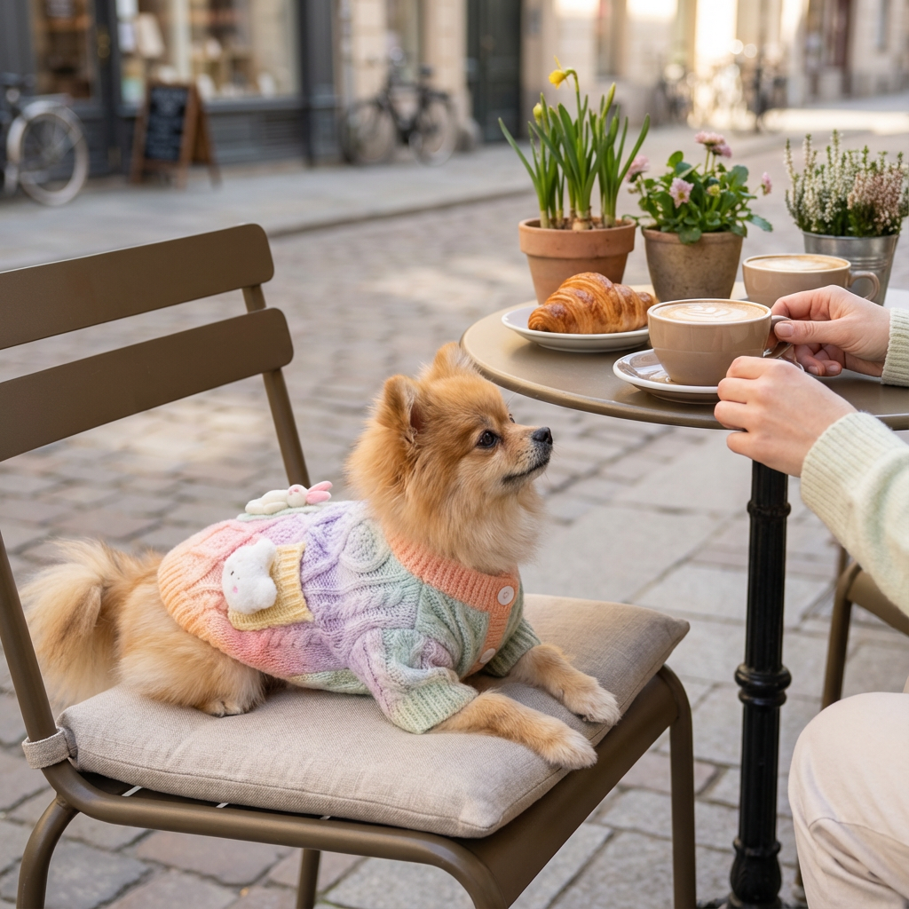 Vibrant Tie-Dye Gradient Cardigan Dog Sweater