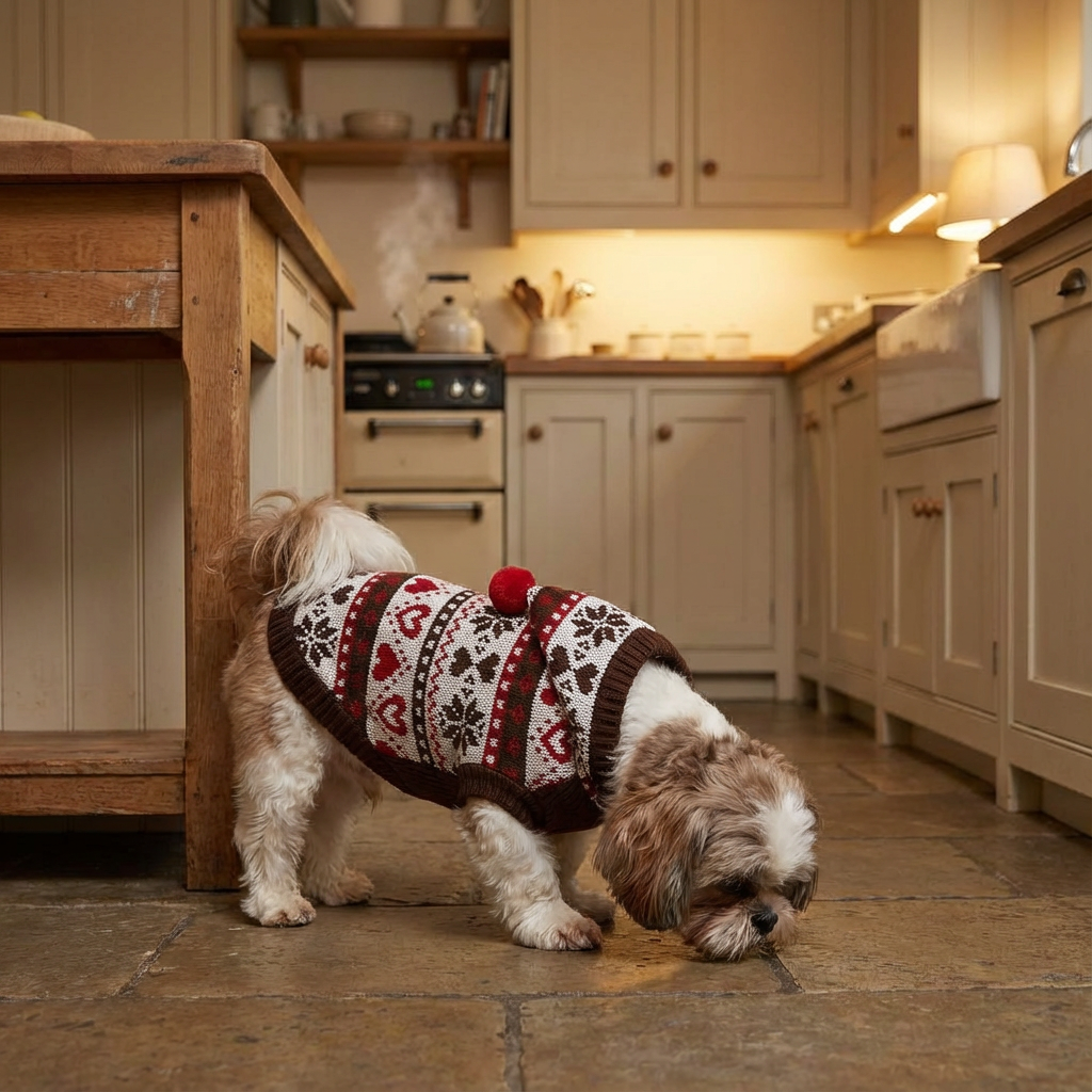 Snowflake Striped Dog Sweater
