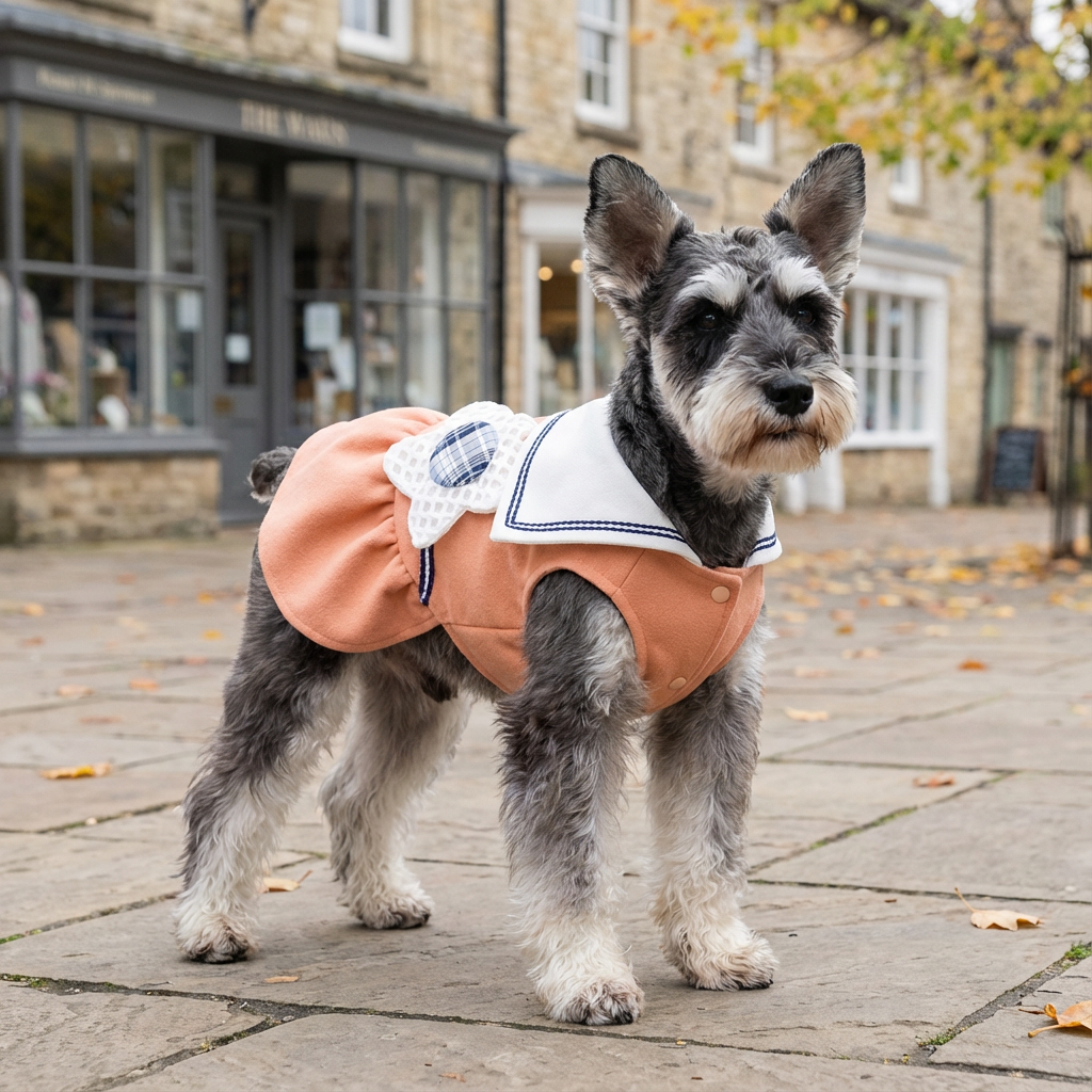 Big Flower Lapel Dog Dress