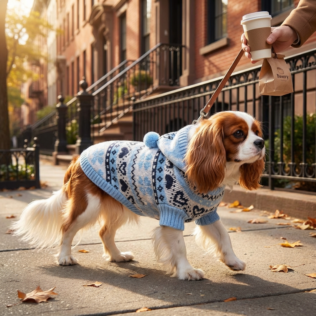 Snowflake Striped Dog Sweater