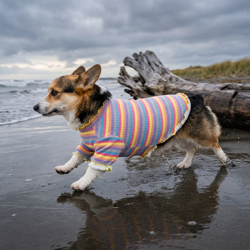 Rainbow Knit Dog Sweater