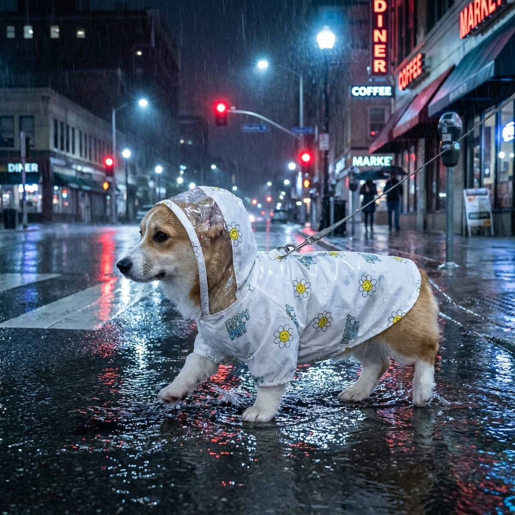 Crystal Clear Hooded Dog Raincoat