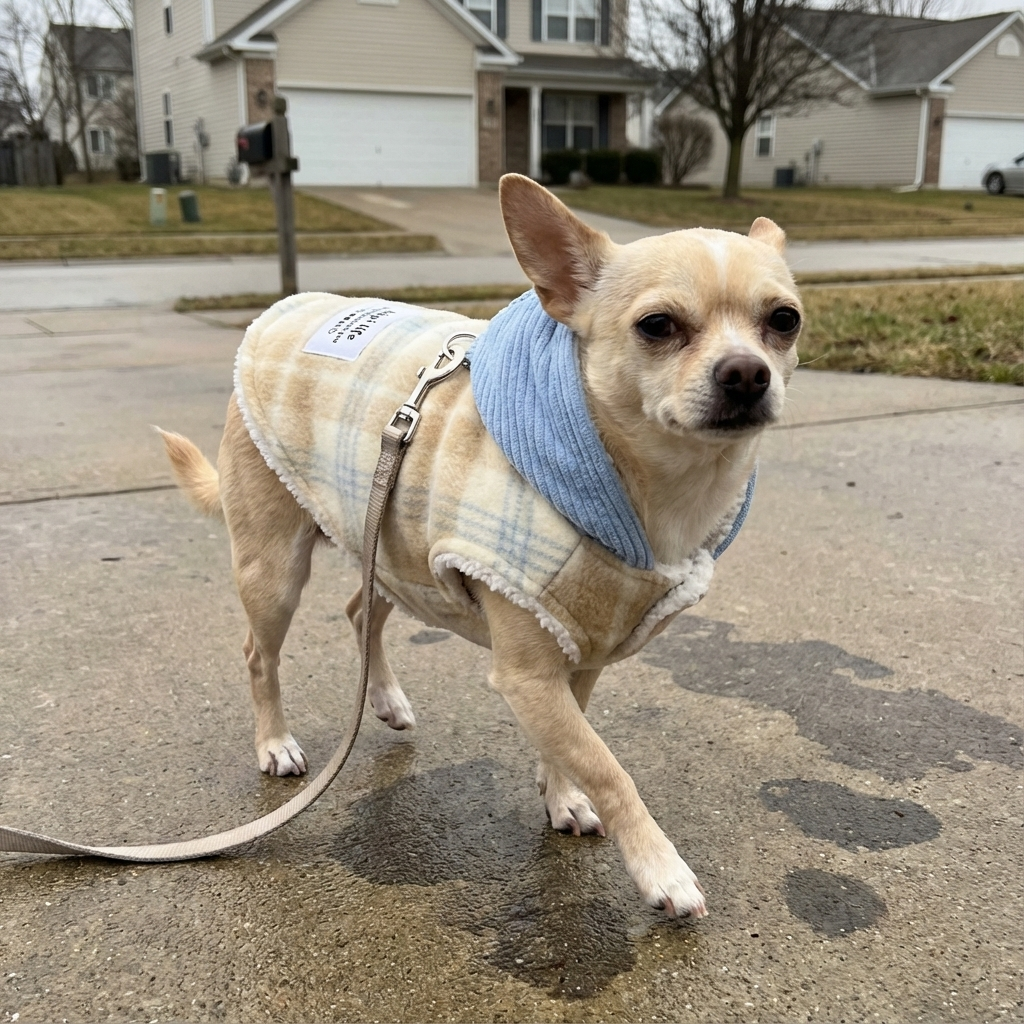 Checkered Hooded Pet Vest