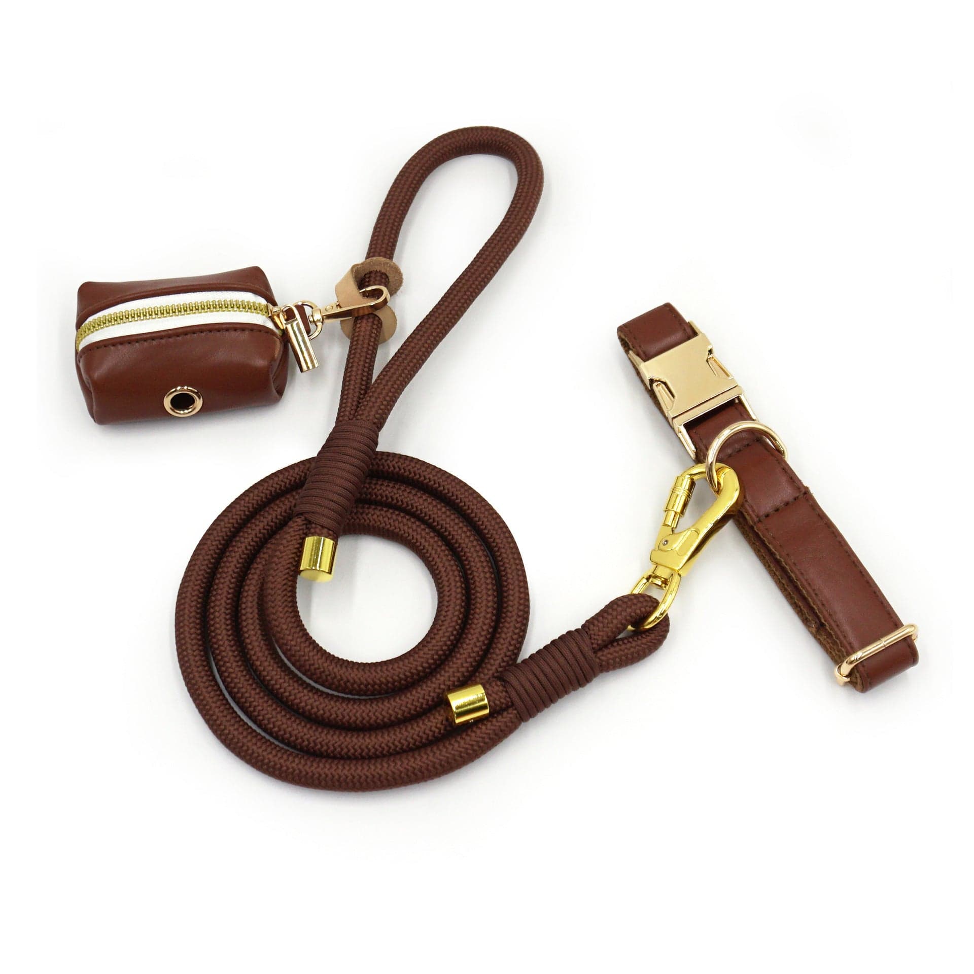 Dogs and Cats Boutique 10 Brown / XS New Leather Hand-woven Round Rope Strong Dog Rope Leash (To Get Done)