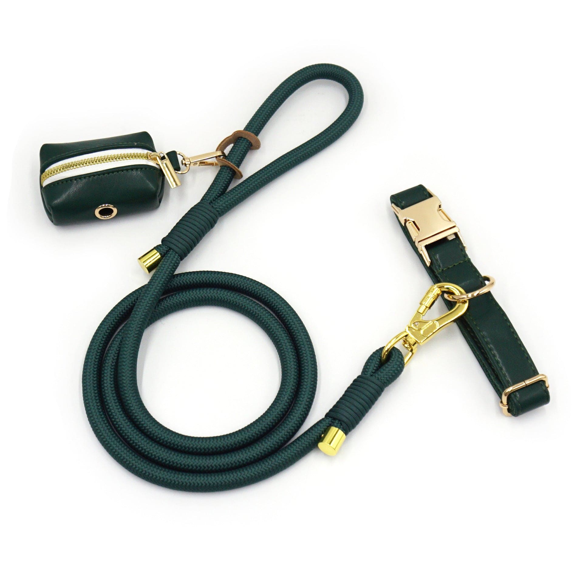 Dogs and Cats Boutique 10 Green / XS New Leather Hand-woven Round Rope Strong Dog Rope Leash (To Get Done)