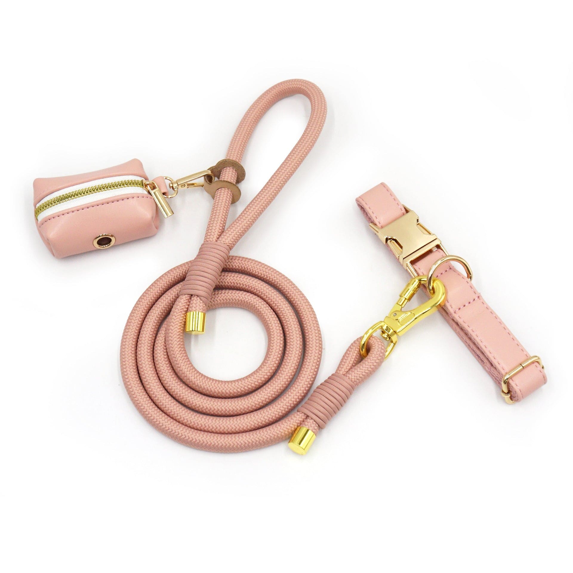 Dogs and Cats Boutique 10 Pink / XS New Leather Hand-woven Round Rope Strong Dog Rope Leash (To Get Done)