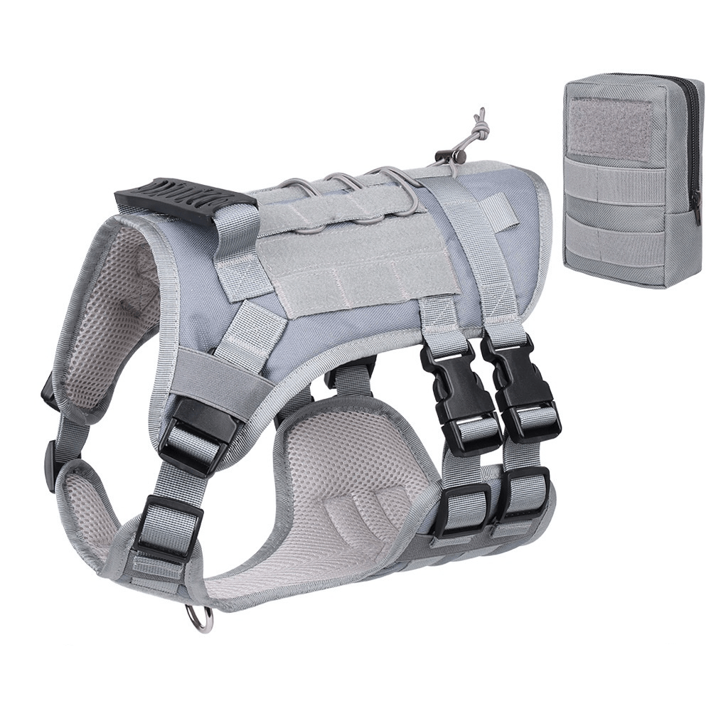 Dogs and Cats Boutique 11 Grey Harness + Backpack / S Tactical Chest And Back Oxford Large Dog Vest (To Get Done)