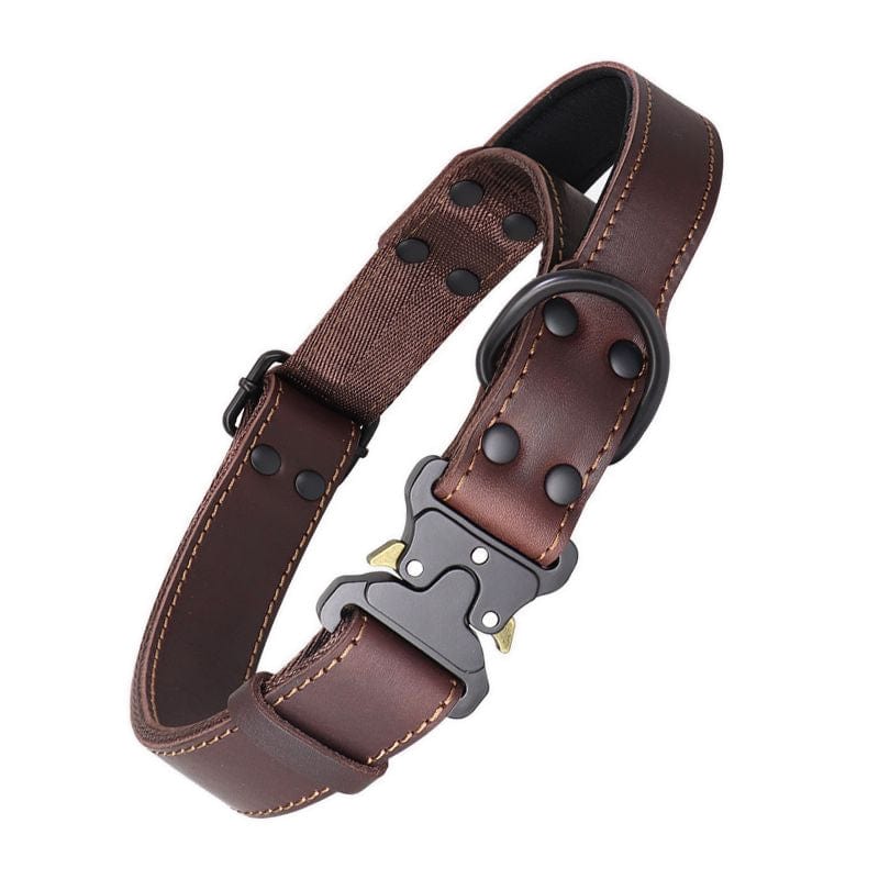 Dogs and Cats Boutique 12 Brown Collar / M Leather Explosion-proof Large Dog Bandana Leather Pulling Rope (To Get Done)