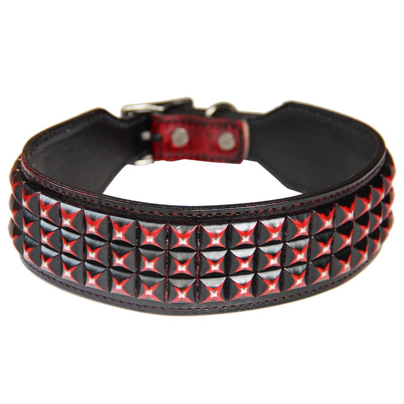 Dogs and Cats Boutique 12 Dark Red / L Pet Collar Personality Rivets Large Dog Dog Suit Traction Collar (To Get Done)