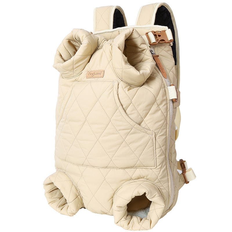 Dogs and Cats Boutique 13 Beige Winter Thickened Pet Outing Portable Strap Chest Backpack (To Get Done)