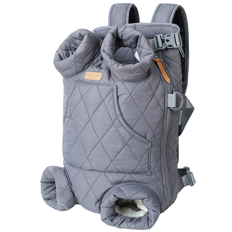 Dogs and Cats Boutique 13 Grey Winter Thickened Pet Outing Portable Strap Chest Backpack (To Get Done)