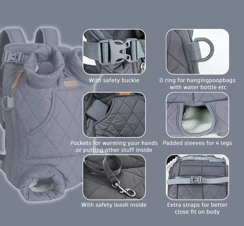 Dogs and Cats Boutique 13 Winter Thickened Pet Outing Portable Strap Chest Backpack (To Get Done)