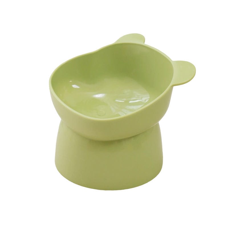 Dogs and Cats Boutique 14 Green High Foot Oblique Neck Protection Pet Bowl (To Get Done)