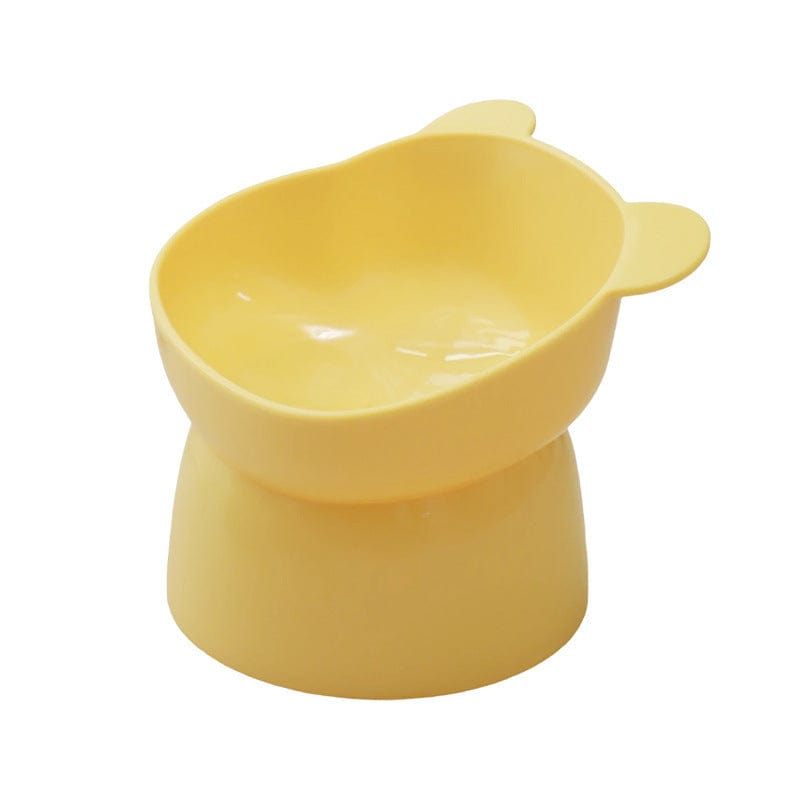 Dogs and Cats Boutique 14 Yellow High Foot Oblique Neck Protection Pet Bowl (To Get Done)