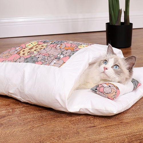 Dogs and Cats Boutique 16 6 color / L Cat Sleeping Bag Fairy Cat Litter Wind Semi-Closed Autumn And Winter Warm Cat Kennel (To Get Done)