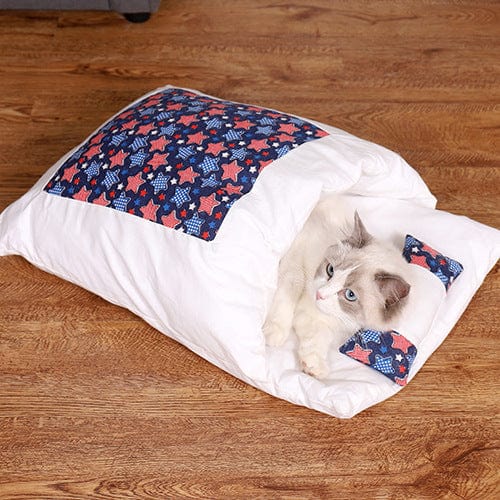 Dogs and Cats Boutique 16 9 color / L Cat Sleeping Bag Fairy Cat Litter Wind Semi-Closed Autumn And Winter Warm Cat Kennel (To Get Done)