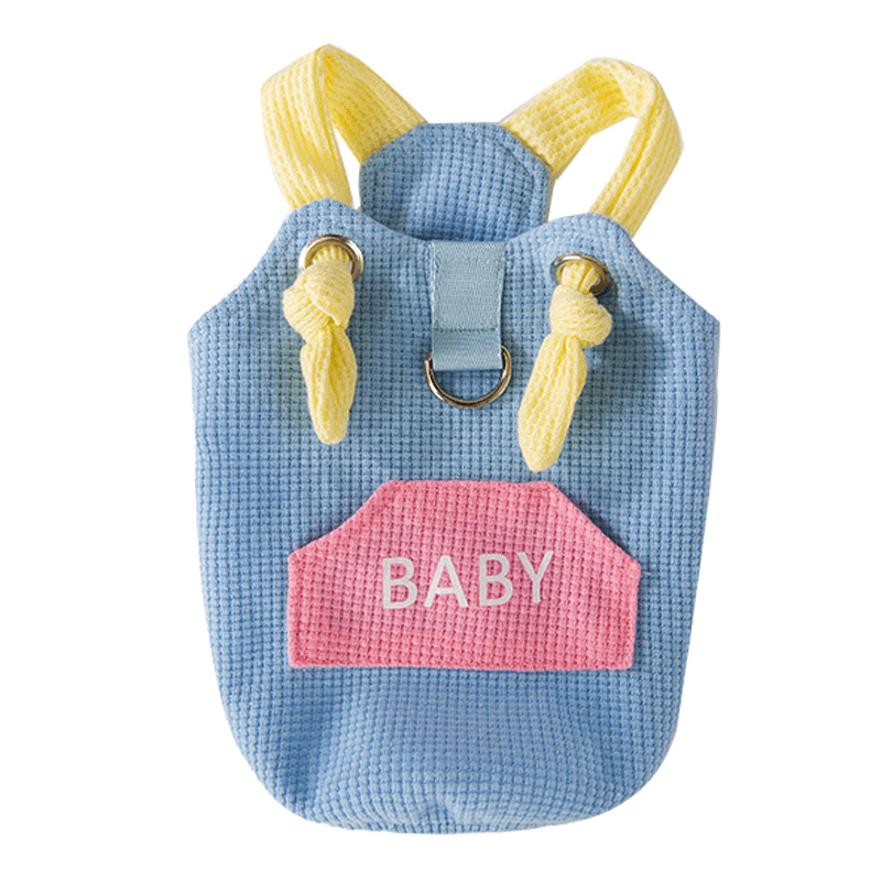 Dogs and Cats Boutique 6 Blue / XS Spring And Autumn Cat Macaron Pocket Traction Sling Clothes (Tog Get Done)