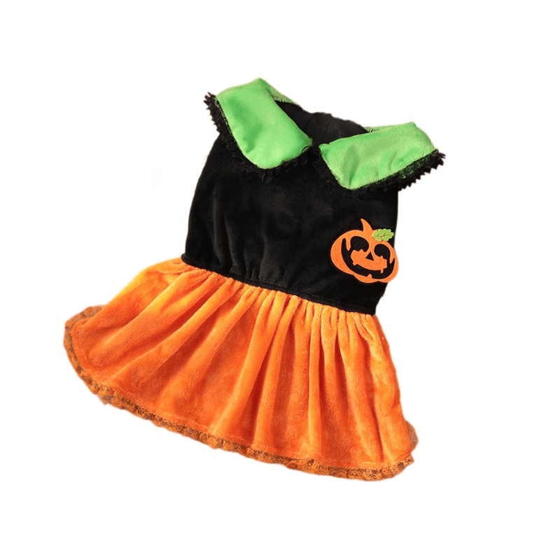 Dogs and Cats Boutique 6 Cross-border New Arrival Pet Costume Halloween Classic Pumpkin Skirt Bichon Teddy Dog Cat Christmas Clothes (To Get Done)