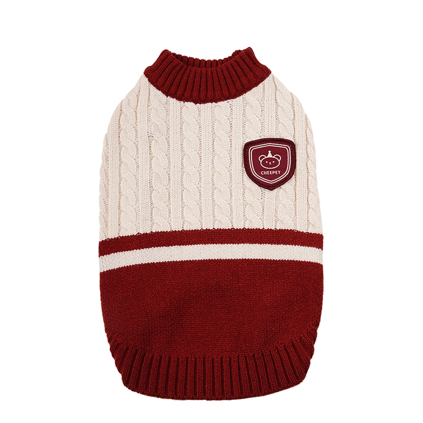 Dogs and Cats Boutique 6 Dark Red / 2XL Preppy Style Dog Winter Warm Clothes Teddy Bichon Color Matching Sweater Small Dog Sleeveless Pet Clothes Wholesale (To Get Done)