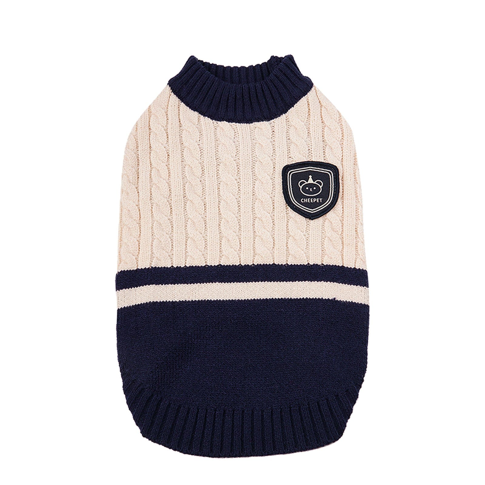 Dogs and Cats Boutique 6 Navy Blue / 2XL Preppy Style Dog Winter Warm Clothes Teddy Bichon Color Matching Sweater Small Dog Sleeveless Pet Clothes Wholesale (To Get Done)