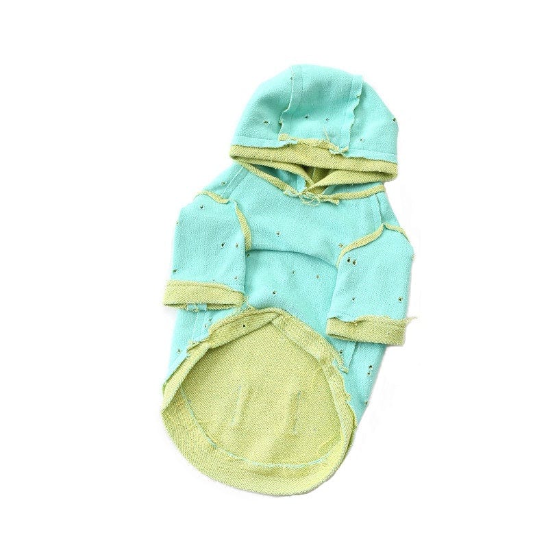 Dogs and Cats Boutique 6 Pet Solid Color Ripped Hooded Sweatshirt (To Get Done)