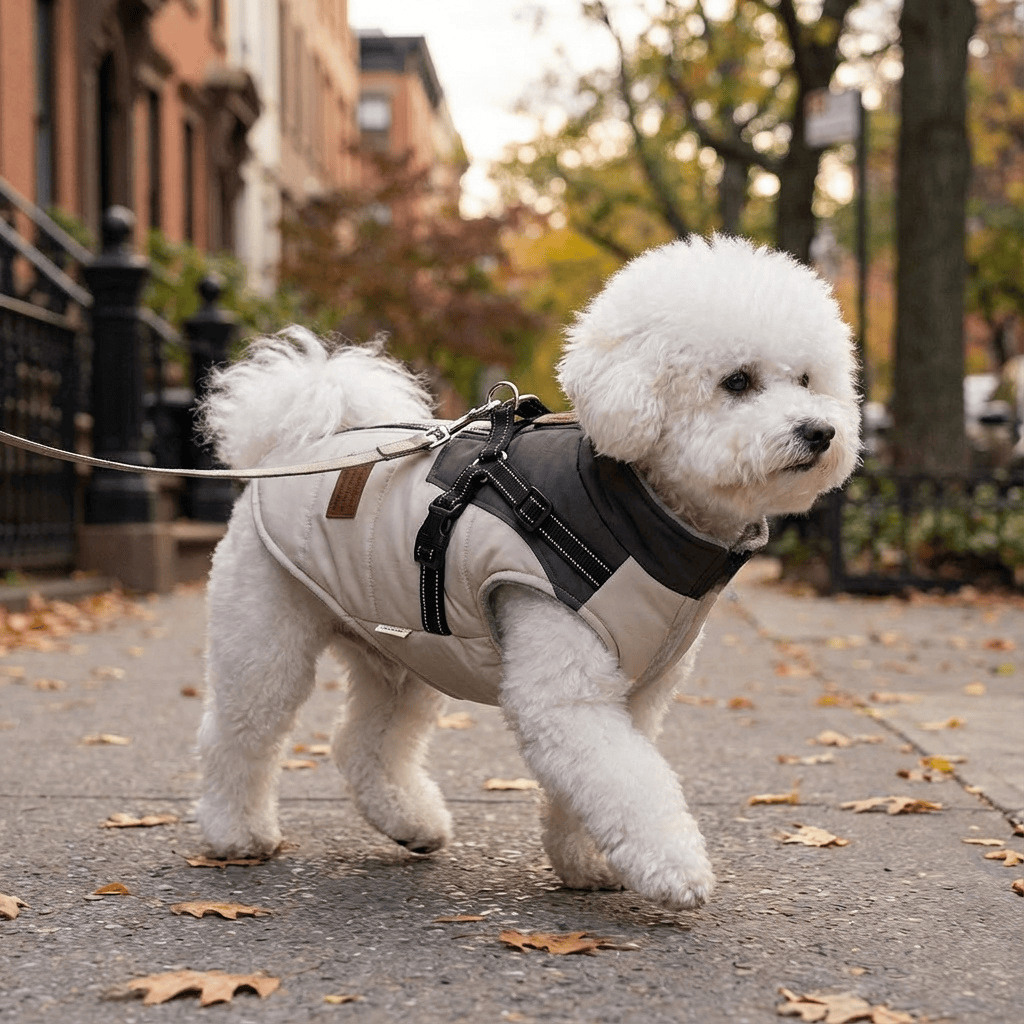 Dogs and Cats Boutique fall-winter-coats Beige / S Dog Jacket with Harness